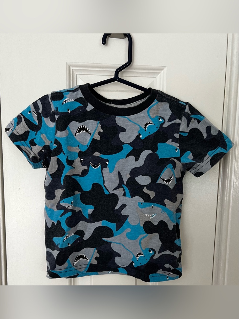 Tommy Bahama Kids Shark Camo Tee - Blue, Gray & Black